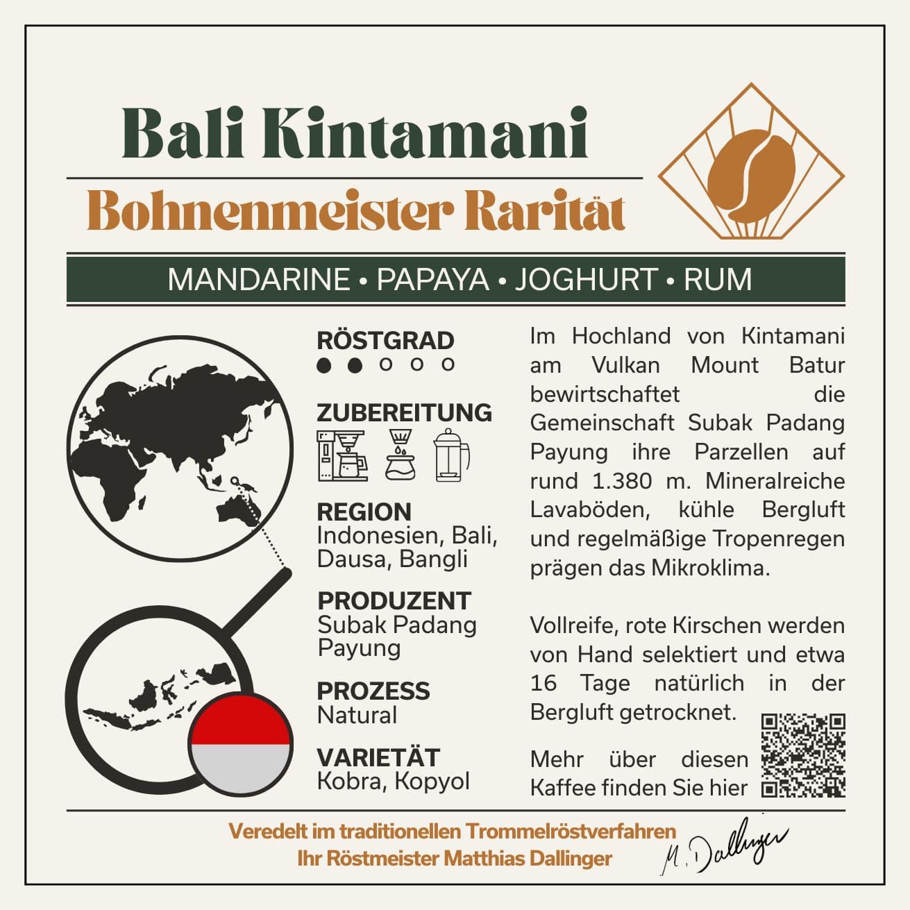 Indonesien Bali Kintamani - Filter