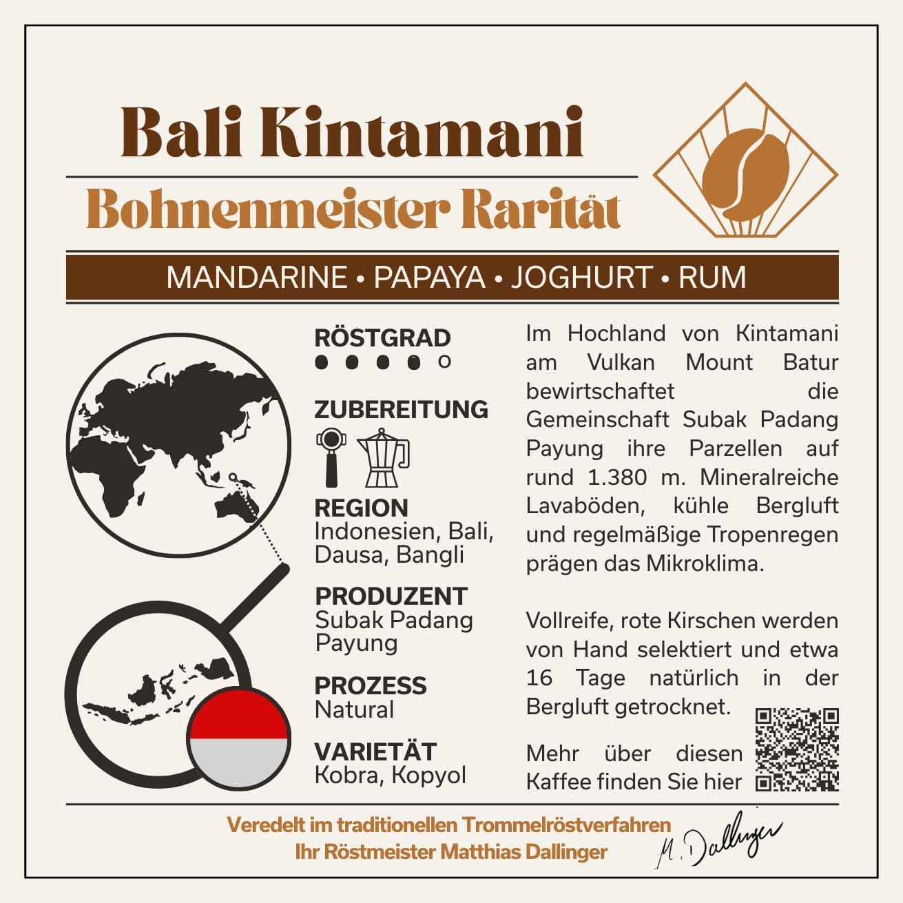 Indonesien Bali Kintamani - Espresso