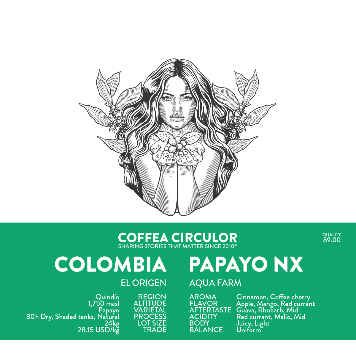 COLOMBIA Aqua Papayo Natural NX