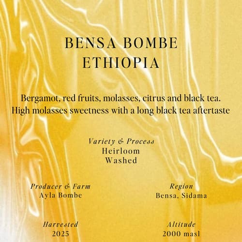 Espresso Heirloom, Washed, Bensa Bombe, Ethiopia