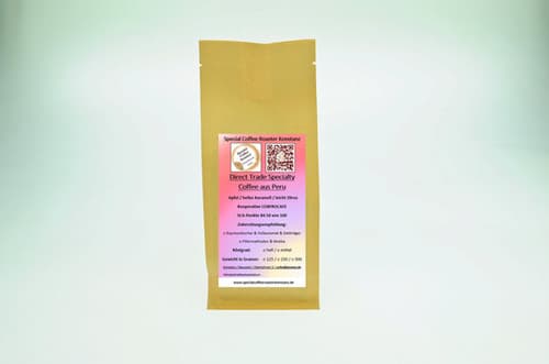 Direct trade Coffee from Peru - Whole Beans - 250 Grams - Medium Roast